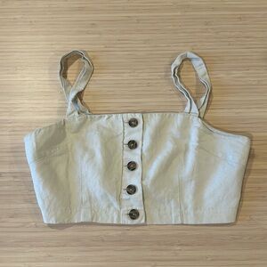 Forever 21 Linen Crop Top, Large